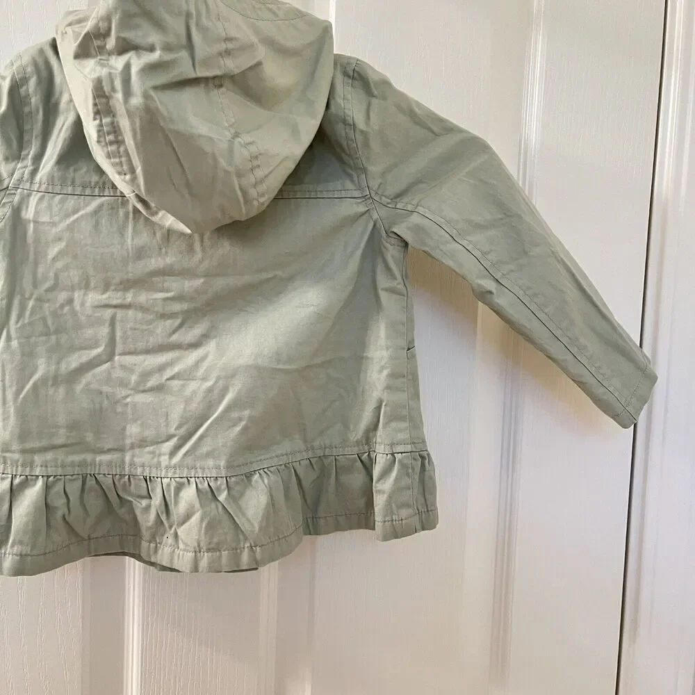 Old Navy Green Hooded Peplum Hem Hooded Jacket Girls Size 3T NWT